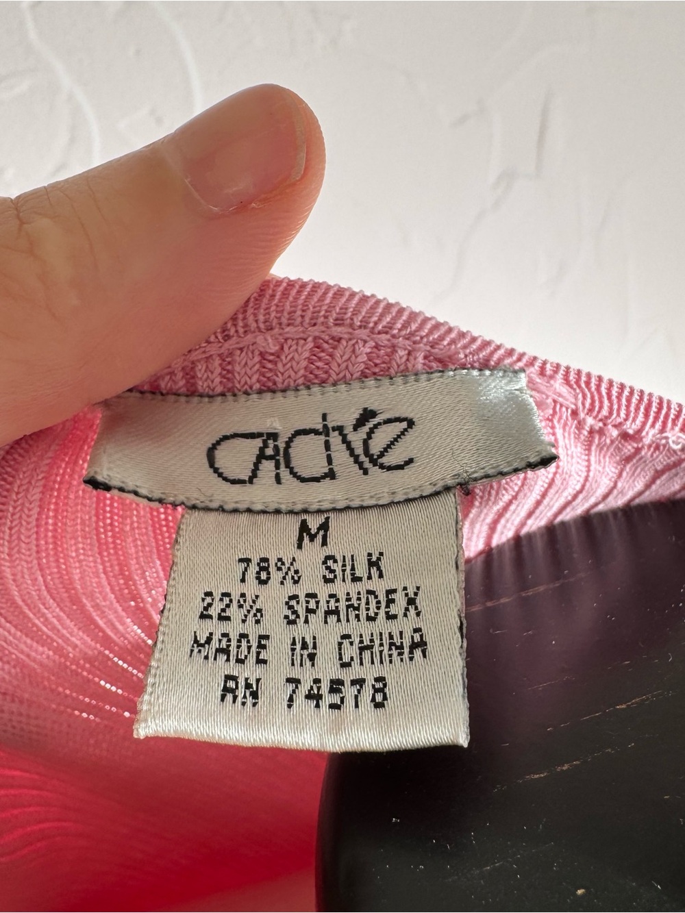 Vintage Y2K Cache Pink Silk Zip Up Vest Top Ribbed Fitted Tank - Picture 5 of 5